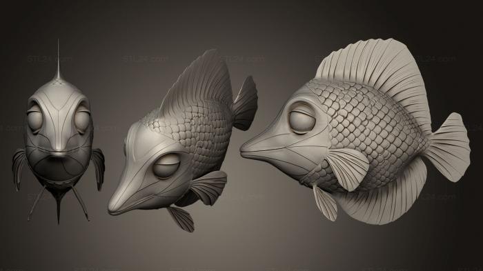 Статуэтки животных (Рыба 3, STKJ_0541) 3D модель для ЧПУ станка